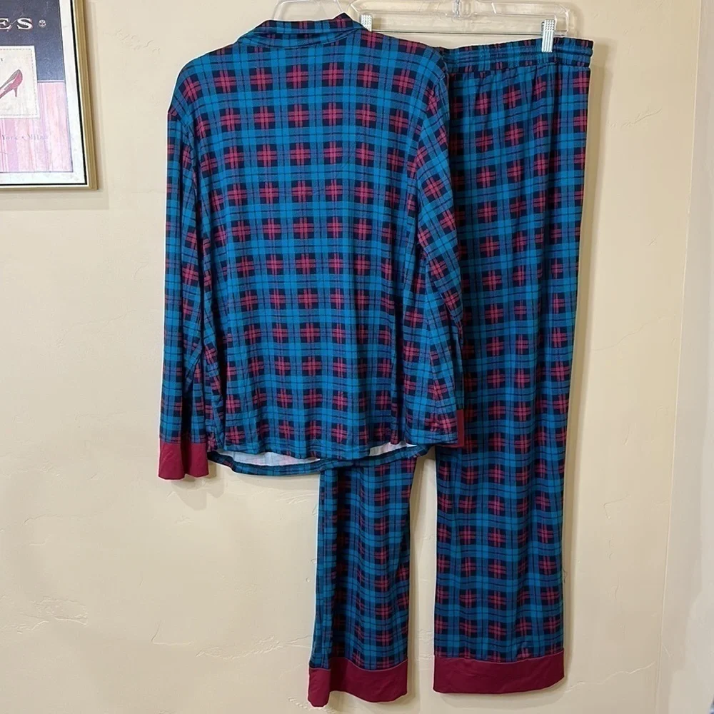C. Wonder Softest Ever blue pink 2-Pc Pajamas Set Women’s Sz 2X